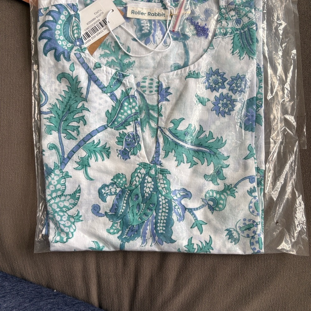 Roller Rabbit Turquoise Amanda Kurta - Picture 3 of 3
